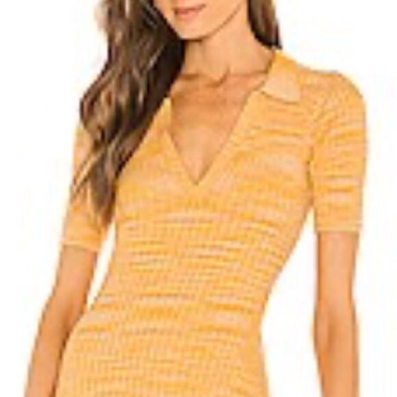 NWT L*Space Destination Knit Ribbed Apricot Bodycon Maxi Dress Medium Revolve - Picture 3 of 14